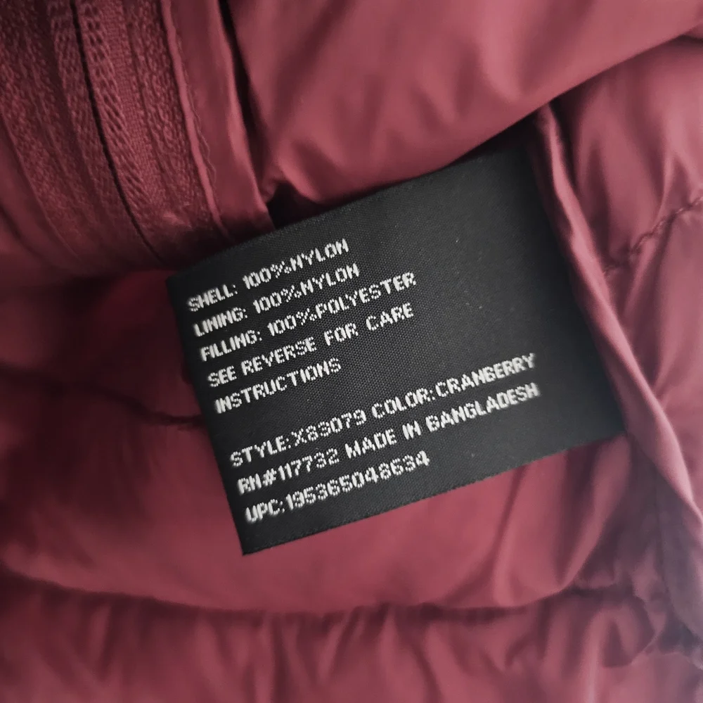 Men's ZeroXposur Lightweight Quilted Puffer Jacket Burgundy XL